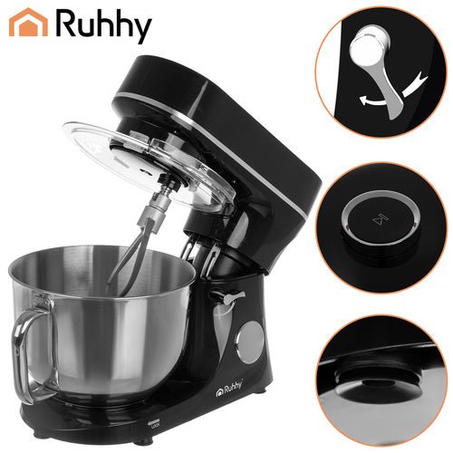 Ruhhy 25726 Küchenmaschine 6,2 l, 2000 W, mit Heizfunktion, schwarz