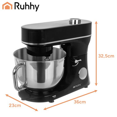 Ruhhy 25726 Küchenmaschine 6,2 l, 2000 W, mit Heizfunktion, schwarz