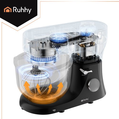 Ruhhy 25726 Küchenmaschine 6,2 l, 2000 W, mit Heizfunktion, schwarz