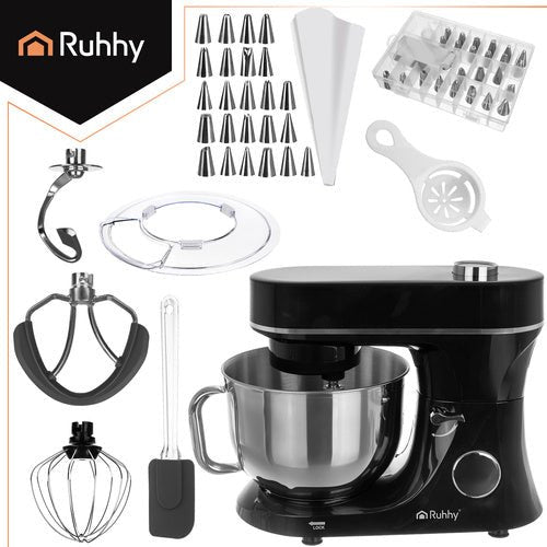 Ruhhy 25726 Küchenmaschine 6,2 l, 2000 W, mit Heizfunktion, schwarz