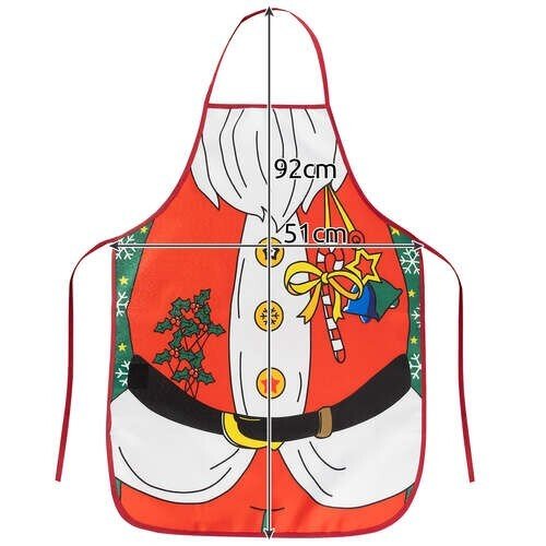 Küchenschürze Weihnachtsmann Kochschürze Latzschürze Weihnachten Schürze in Rot - Easy2sell - Deluxe