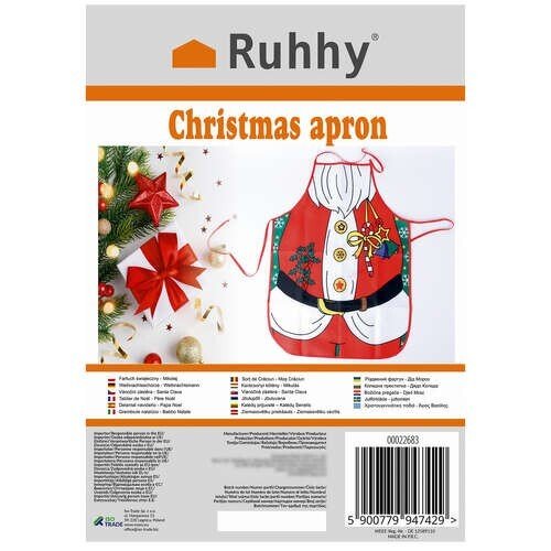 Küchenschürze Weihnachtsmann Kochschürze Latzschürze Weihnachten Schürze in Rot - Easy2sell - Deluxe