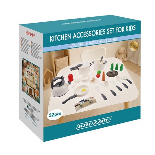 Küchenspielzeug Set für Kinder – 32 - teiliges Kochzubehör aus Kunststoff - Easy2sell - Deluxe