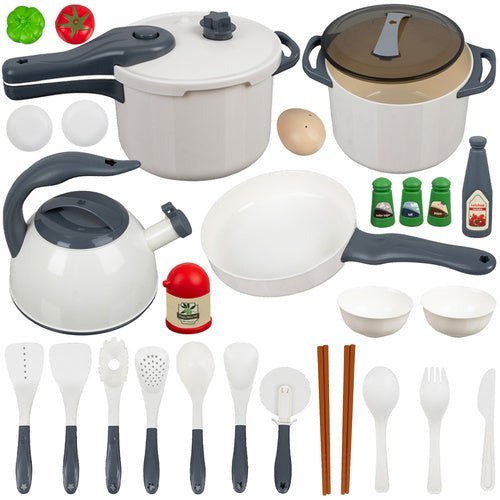 Küchenspielzeug Set für Kinder – 32 - teiliges Kochzubehör aus Kunststoff - Easy2sell - Deluxe