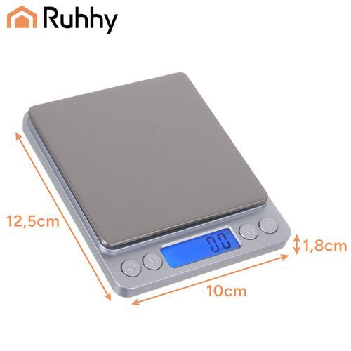 Küchenwaage Präzisionswaage 0,1g bis 2kg mit LCD und 2 Schüsseln - Easy2sell - Deluxe
