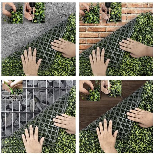 Künstliches Buchsbaum Heckenpaneel 60x40cm - Grüne Sichtschutzmatte 1 Stück - Easy2sell - Deluxe