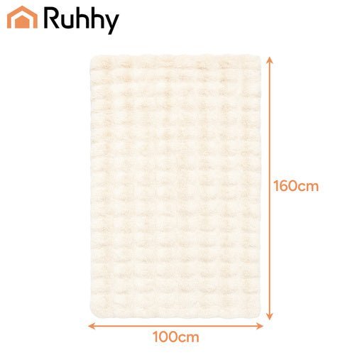 Kuscheldecke 160x100 cm Weiß – Weiche Tagesdecke aus Kunstfell & Plüsch - Easy2sell - Deluxe