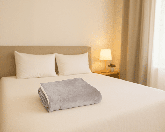Kuscheldecke Doppelseitig 150x200cm Hellgrau – Weiche Decke in Lammfell - Optik - Easy2sell - Deluxe