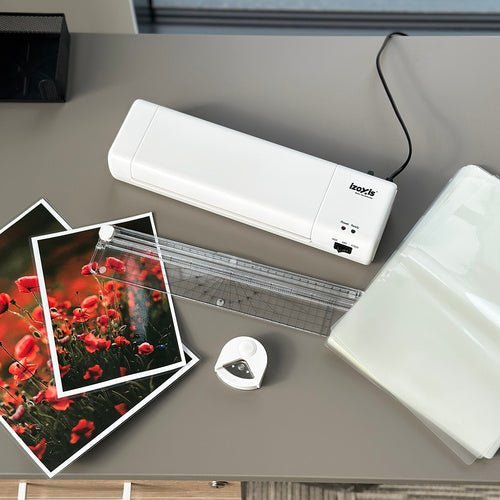 Laminiergerät A4 4 - in - 1 Set mit Trimmer, Eckenrunder und 60 Folien - Easy2sell - Deluxe
