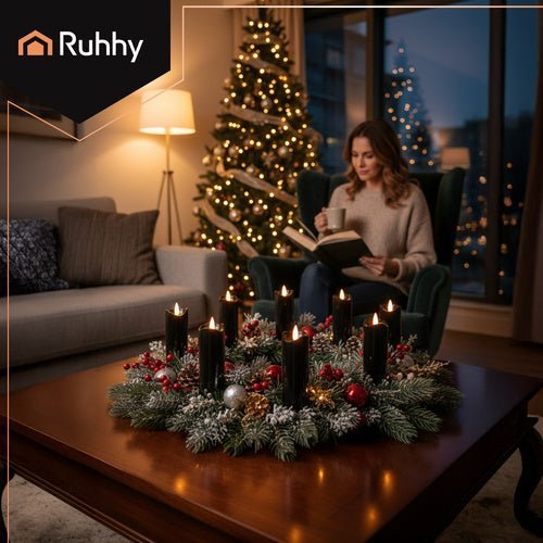 LED Grabkerzen 12er Set – Flackernder Flammeneffekt Schwarz 15cm Warmweiß - Easy2sell - Deluxe