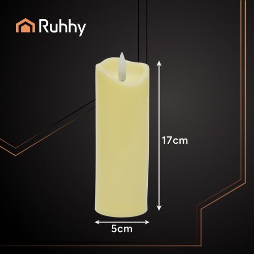 LED Kerze mit Flammeneffekt – Grablicht Einsatz 17cm Beige Warmweiß 1 Stk. - Easy2sell - Deluxe