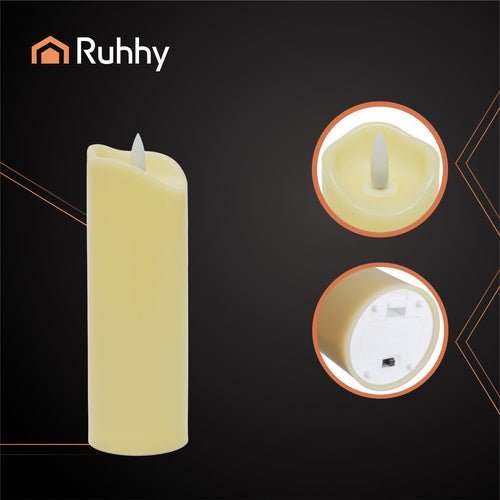 LED Kerze mit Flammeneffekt – Grablicht Einsatz 17cm Beige Warmweiß 1 Stk. - Easy2sell - Deluxe