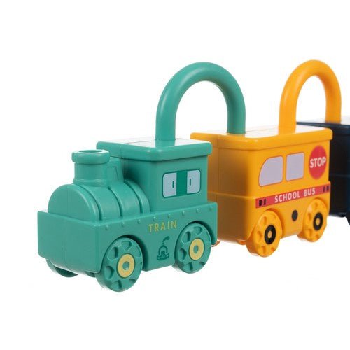 Lernspielzeug Autos mit Vorhängeschlössern und Schlüsseln, 6er Set ABS - Easy2sell - Deluxe