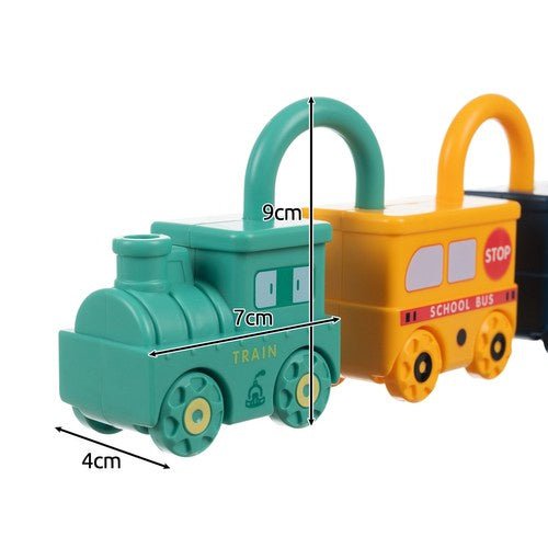 Lernspielzeug Autos mit Vorhängeschlössern und Schlüsseln, 6er Set ABS - Easy2sell - Deluxe