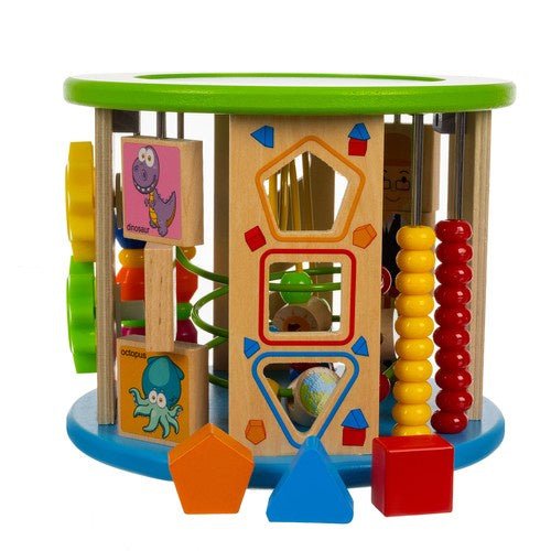 Lernwürfel aus Holz – 11 - in - 1 Motorikspielzeug für Kinder mit Angelspiel - Easy2sell - Deluxe