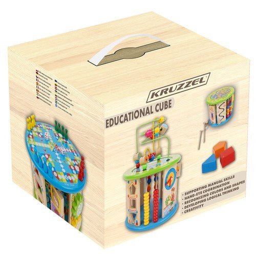 Lernwürfel aus Holz – 11 - in - 1 Motorikspielzeug für Kinder mit Angelspiel - Easy2sell - Deluxe