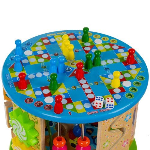 Lernwürfel aus Holz – 11 - in - 1 Motorikspielzeug für Kinder mit Angelspiel - Easy2sell - Deluxe
