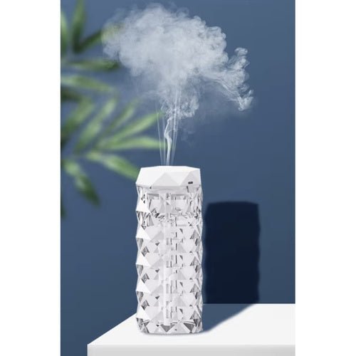 Luftbefeuchter mit LED Roseneffekt – 2in1 Nachtlampe, USB - C, 400ml, Weiß - Easy2sell - Deluxe