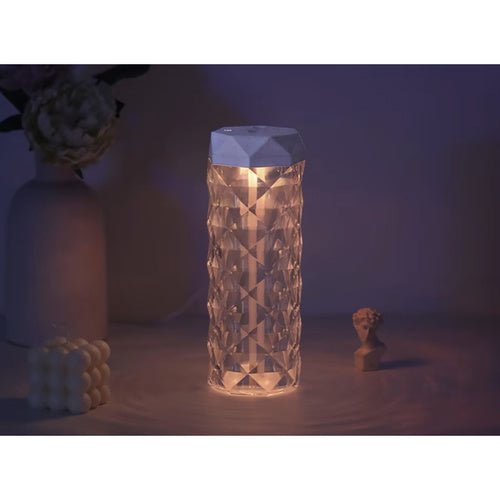 Luftbefeuchter mit LED Roseneffekt – 2in1 Nachtlampe, USB - C, 400ml, Weiß - Easy2sell - Deluxe