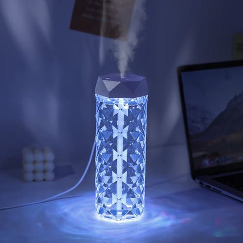 Luftbefeuchter mit LED Roseneffekt – 2in1 Nachtlampe, USB - C, 400ml, Weiß - Easy2sell - Deluxe