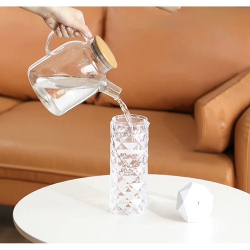 Luftbefeuchter mit LED Roseneffekt – 2in1 Nachtlampe, USB - C, 400ml, Weiß - Easy2sell - Deluxe