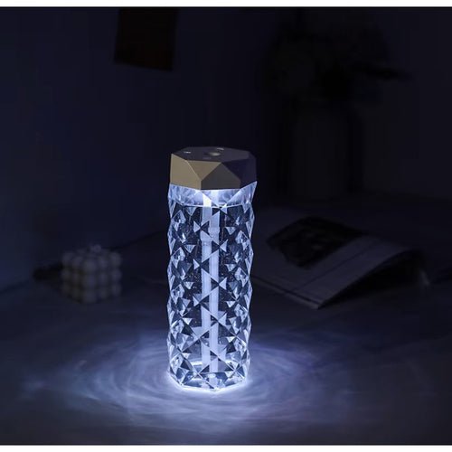 Luftbefeuchter mit LED Roseneffekt – 2in1 Nachtlampe, USB - C, 400ml, Weiß - Easy2sell - Deluxe