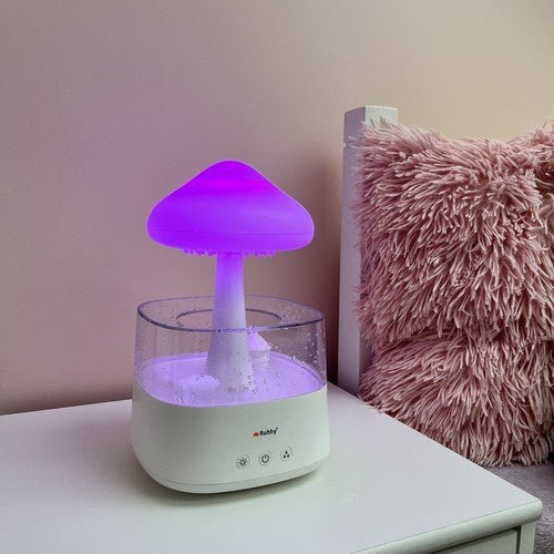 Luftbefeuchter mit Regeneffekt, LED - Nachtlampe und Aromatherapie, 450ml Weiß - Easy2sell - Deluxe