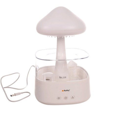 Luftbefeuchter mit Regeneffekt, LED - Nachtlampe und Aromatherapie, 450ml Weiß - Easy2sell - Deluxe