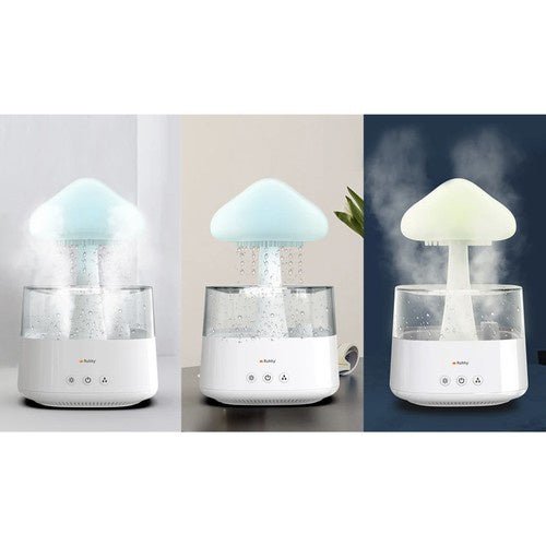 Luftbefeuchter mit Regeneffekt, LED - Nachtlampe und Aromatherapie, 450ml Weiß - Easy2sell - Deluxe