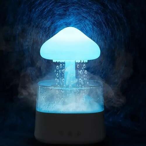 Luftbefeuchter mit Regeneffekt, LED - Nachtlampe und Aromatherapie, 450ml Weiß - Easy2sell - Deluxe