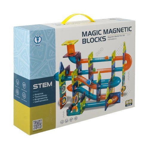 Magnetbausteine Kugelbahn Set – 96 Teile 3D Konstruktionsspielzeug Bunt - Easy2sell - Deluxe
