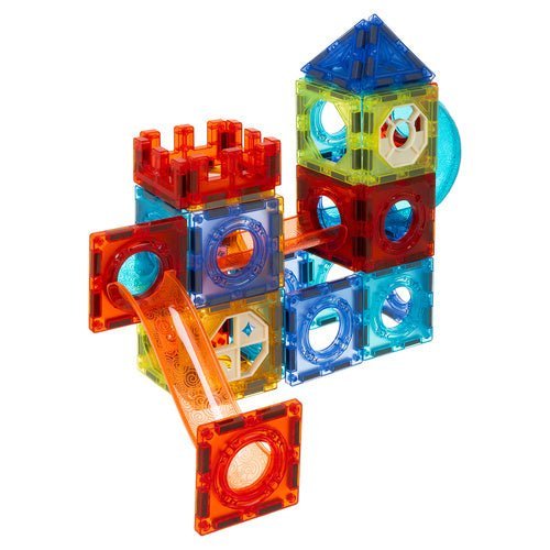 Magnetbausteine Kugelbahn Set – 96 Teile 3D Konstruktionsspielzeug Bunt - Easy2sell - Deluxe
