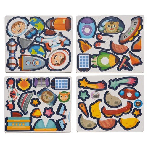 Magnetisches Weltraum - Puzzle Set mit 50 Magneten und 6 Vorlagekarten - Easy2sell - Deluxe
