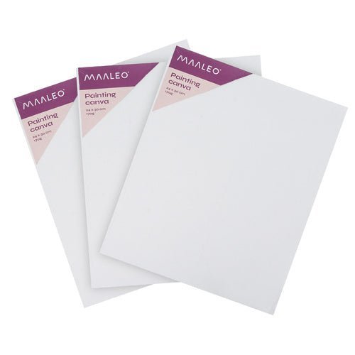 Malset mit Acrylfarben, 10 Pinseln und 3 Leinwänden – 26 - teiliges Kunstset - Easy2sell - Deluxe