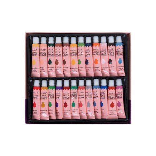 Malset mit Aluminiumstaffelei, 24 Acrylfarben, Leinwänden und Pinseln, 41 - tlg - Easy2sell - Deluxe