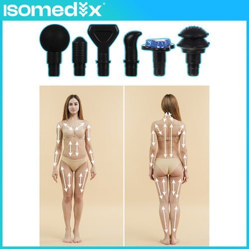 Massagepistole Massagegerät mit 30 Stufen und 12 Aufsätzen – Schwarz - Easy2sell - Deluxe
