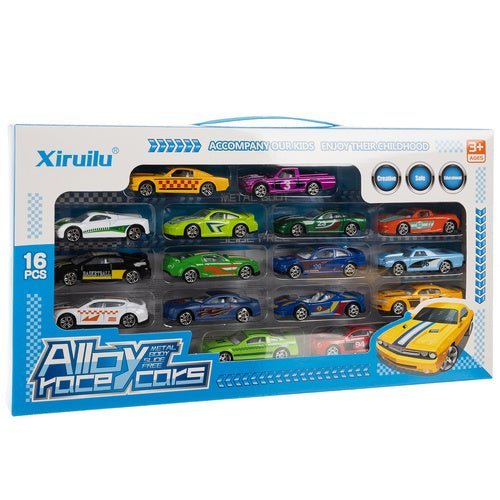 Metall - Federautos Set 16 Stück – Bunte Spielzeugautos 1:64 aus Metall - Easy2sell - Deluxe