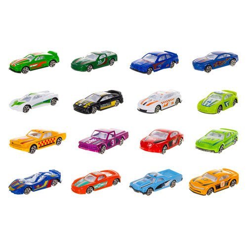 Metall - Federautos Set 16 Stück – Bunte Spielzeugautos 1:64 aus Metall - Easy2sell - Deluxe
