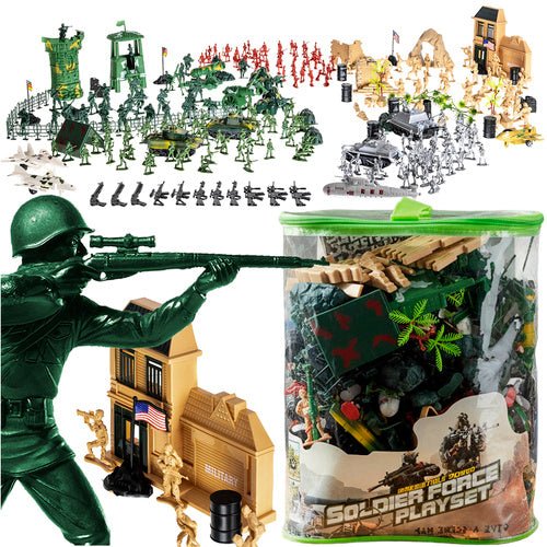 Militär Spielzeug Set mit 300 Soldaten Figuren, Panzer und Koffer - Easy2sell - Deluxe