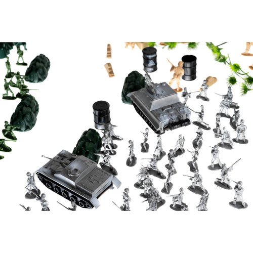 Militär Spielzeug Set mit 300 Soldaten Figuren, Panzer und Koffer - Easy2sell - Deluxe