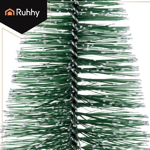 Mini - Weihnachtsbäume 3er - Set – Schneebedeckt mit Holzfuß, Grün, 11 - 28 cm - Easy2sell - Deluxe
