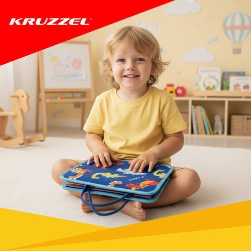 Montessori Sensorikbuch Motorikspielzeug aus Filz für Kinder – Blau - Easy2sell - Deluxe