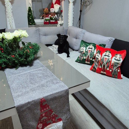 Nussknacker Kissenbezug 40x40 cm – Plüsch Dekokissen Weihnachten Rot - Grün - Easy2sell - Deluxe