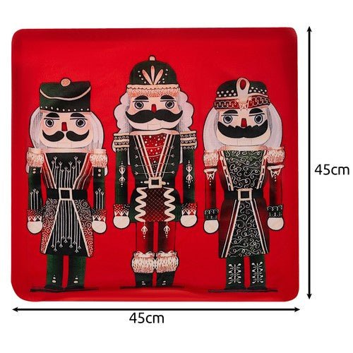 Nussknacker Kissenbezug 40x40 cm – Plüsch Dekokissen Weihnachten Rot - Grün - Easy2sell - Deluxe