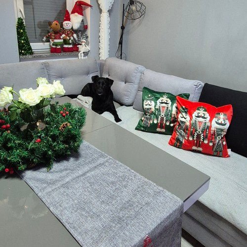 Nussknacker Kissenbezug 40x40 cm – Plüsch Dekokissen Weihnachten Rot - Grün - Easy2sell - Deluxe