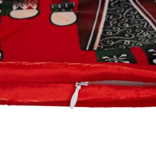 Nussknacker Kissenbezug 40x40 cm – Plüsch Dekokissen Weihnachten Rot - Grün - Easy2sell - Deluxe