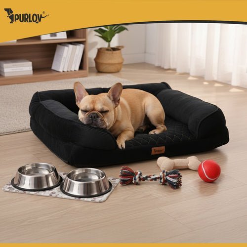 Orthopädisches Hundebett S – 65x55x18 cm Schaumstoff Matratze Schwarz - Easy2sell - Deluxe