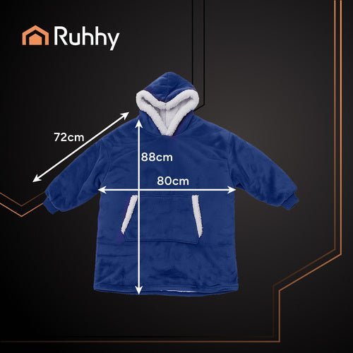 Oversize Decken - Sweatshirt mit Kapuze – XXL Kuschelpulli, Marineblau - Easy2sell - Deluxe