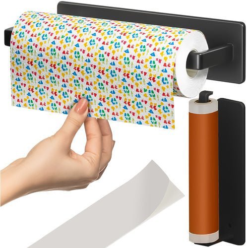 Papierhandtuchhalter Wandmontage Ohne Bohren - Mattschwarz Metall 25cm - Easy2sell - Deluxe