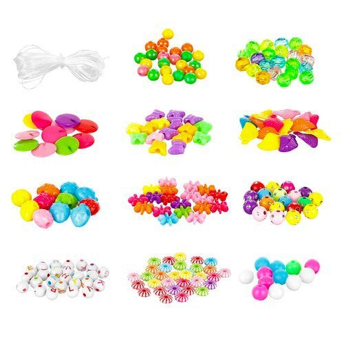 Perlen Set zur Schmuckherstellung – 11 Arten DIY Bastelset für Kinder - Easy2sell - Deluxe